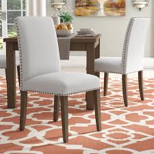 Trefethen Linen Upholstered Parsons Chair Dining Chairs Dining Chair Upholstery Solid Wood Dining Chairs