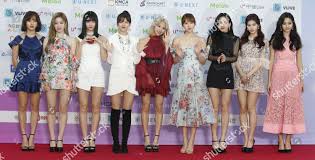 South Korean Girl Group Twice Members Pose Editorial Stock