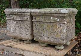Cast iron victorian flower urn, planter, jardinière, 3 pieces, pickup. Magnificent Antique Stone Planter New England Garden Company