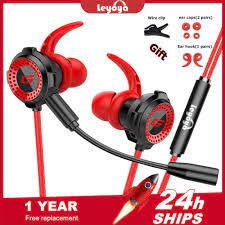 Leyoya G8 Earphone Gaming Murah With Dual Mic Pubg Noise Cancelling Bass Headphone Gaming Phone With Microphone Gaming Earphones Hifi Xiaomi Huawei Oppo Vivo Gaming Headset With Mic Razer Handfree Earphone Game
