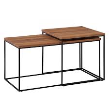 Couchtisch Minneola 2 Teilig Eiche Massiv Metall Eiche Couchtisch Beistelltische Couchtische