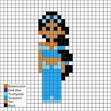Pixel Art Jasmine Creations Disney Au Point De Croix Stitch Disney Modeles De Toiles En Plastique