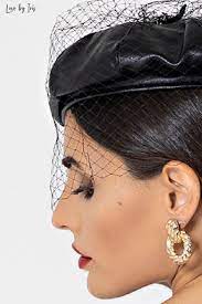 Black Leather Beret Hat With Veil From Love By Iris New Collection Add The Touch Of Glamour To Your Everyday Outfit Leather Beret Luxury Hats Hats For Women