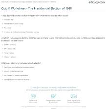 Buzzfeed editor keep up with the latest daily buzz with the buzzfeed daily newsletter! Quiz Worksheet The Presidential Election Of 1968 Study Com