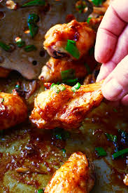 Grab some napkins and dig in! Sticky Baked Chicken Wings