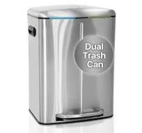 Amazon.com: Kitchen Trash Can with Lid & Double Barrel for Bedroom Bathroom Office High Capacity Step Trash Bin Fingerprint-Proof Brushed Stainless ...