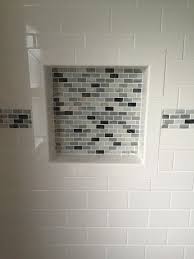 U S Ceramic Tile Color Collection Bright Snow White Subway Tile With Durock 16 In X 16 In X 4 Shower Tile Designs Tile Shower Niche White Subway Tile Shower