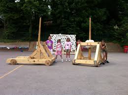 Children Build Two Onagar Catapults And A Battering Ram In One Day Catapult Diy And Crafts Fortification
