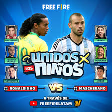Nuevos codigos hoy de free fire 2021! Garena Free Fire No Te Puedes Perder Nuestra Transmision Especial Unidos X Los Ninos Hoy A Las 7 00 P M La Leyenda Ronaldinho V S Mascherano A Traves De