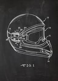 Motorcycle Helmet Metal Poster Print Nicram K Displate Bike Drawing Patent Drawing Helmet Drawing