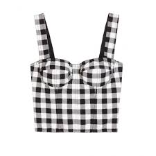 Black And White Checkered Tank Top Dolce Gabbana Gingham Bustier Mytheresa Com Dolce And Gabbana Black Bustier Top Dolce Gabbana Dress