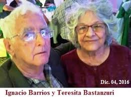 Matrimonio entre expresos políticos cubanos. Ignacio Barrios y Teresita  Bastanzuri.