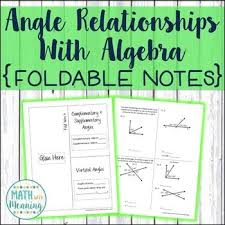 These Foldable Notes Are Perfect For An Interactive Math Notebook In These Notes Students Wil Angle Relationships Math Interactive Notebook Algebra Foldables