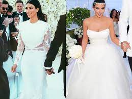 Kim kardashian wedding dresses by vera wang. How Kim Kardashian S Weddings To Kanye West And Kris Humphries Compare Abc News