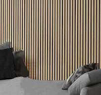 Natural Oak Acoustic Slat Wood Wall Panels - 100% Real Oak Finish - 9.87ft / 1.3ft -1 Pack