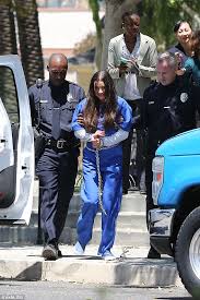 Lea Michele pictured in a prison uniform while filming Scream Queens season  2 | Daily Mail Online