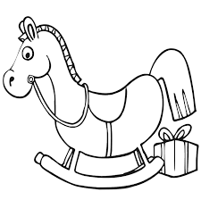 Courtesy of new england fiber pool Rocking Horse Coloring Page Rocking Horse Beside Xmas Gift Coloring Home