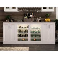 37.1'' h x 36'' l x 18.2'' d. Newage Products Home Bar 21 In White Cabinet Set 7 Piece 61312 The Home Depot