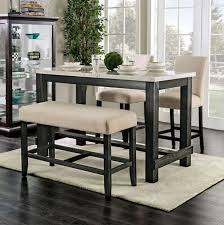 Covair counter heights tabel and chairs. Brule Genuine Marble Top Counter Height Dining Table