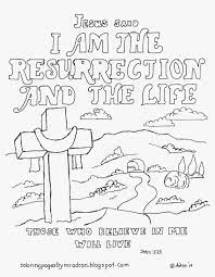 Coloring Pages For Kids By Mr Adron I Am The Resurrection And The Life Coloring P Sunday School Coloring Pages Bible Verse Coloring Page Bible Verse Coloring