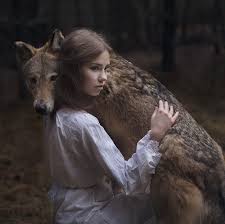 Photographer Creates Fairytale Portraits Featuring Real Animals Tettybetty Wolves And Women Wolf Photography Wolf Pictures