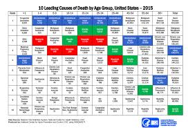 10 Leading Causes Of Death By Age Group United States