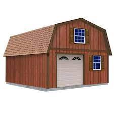 Best Barns West Virginia 16 Ft X 24 Ft X 16 1 4 Ft 2 Story Wood Garage Kit Without Floor Wvirginia1624 The Home Depot Wood Garage Kits Best Barns Large Storage Buildings