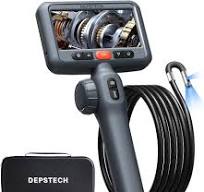 DEPSTECH 210° Drehbare Endoskopkamera mit Licht, 4.5" IPS Bildschirm  Endoskop Beweglicher Kopf, ultraflache 8.5mm Inspektionskamera Endoskop  Kamera, ...