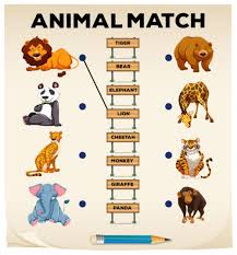 The Animals Interactive And Downloadable Worksheet You Can Do The Exercises Online O Animal Matching Game Exercise For Kids English As A Second Language Esl