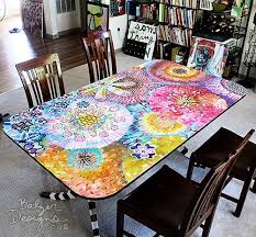 Painted Table The Finished Table Part Two Painted Table Painted Table Tops Hand Painted Table