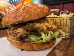 Crispy on the outside and juicy on the inside. The Wild Har Cheong Gai Burger Thick Angus Beef Burger At King Albert Park