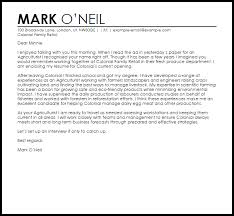 Agriculturist Cover Letter Sample Cover Letter Templates Examples