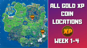Each week in season 3, we will be updating this article with a new map of the xp. All 2 Gold Xp Coins Locations In Fortnite Week 1 4 Good As Gold Punch Card Youtube
