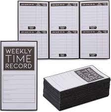 Amazon | ウィークリー従業員タイムカード ブックキーピング ポケットサイズ(5 x 8インチ、200枚パック) | タイムカード用紙 |  文房具・オフィス用品