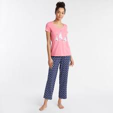 short sleeve pajama set in sail chain print