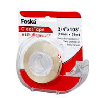 Tape Dispenser - Clear Transparent Tape with Dispenser - (Foska)