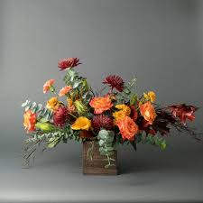 Gorgeous Autumn Flower Arrangement With Roses Calla Lilies Mums Leaves An Fall Flower Arrangements Thanksgiving Floral Arrangements Same Day Flower Delivery