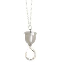 Disney Peter Pan Captain Hook Charm Necklace Charm Necklace Silver Hook Necklace Disney Necklace