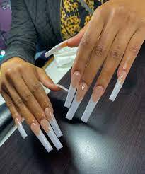 Jahariamaru On Instagram Xxlong Frenchies Atlnailtech Blacknailtech Nails Nai Long Square Acrylic Nails Bling Acrylic Nails Long Acrylic Nails Coffin