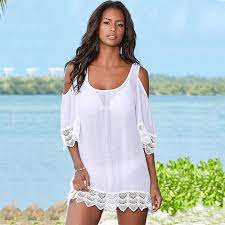 Women Crochet Beach T Shirt White Crochet Crochet Beach Wear Beach Dresses Beachwear For Women