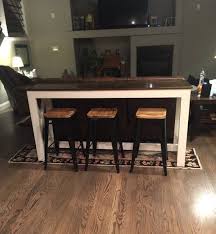 This Sofa Table Allows You To Have Bar Stools On Both Sides Or You Can Tuck It Up Against The Wall Or What Yo Sofa Table Bar Table Behind Couch Living