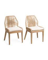 Set Of 2 Rope Crossweave Side Chairs Accent Furniture T J Maxx Woven Chair Side Chairs Chair