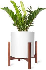 This 14 planter is made of a rich tuscan material that brings out the best in your plants. Amazon Com Mkono Plant Stand Mid Century Wood Flower Pot Holder Plant Pot Not Included Modern Potted Stand Indoor Display Rack Rustic Decor Up To 14 Inch Planter Brown Garden Outdoor