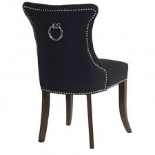 Black Studded Dining Chair With Ring Black Dining Chairs Black Leather Chair Dining Chairs