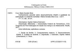 MARIA SORAIDA SILVA CRUZ CONHECIMENTO PARENTAL SOBRE DESENVOLVIMENTO  INFANTIL E QUALIDADE DA ESTIMULAÇÃO NO AMBIENTE DOMICILIA