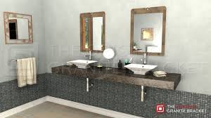 Floating Vanity Made Possible With The Free Hanging Shelf Bracket By The Original Granite Brac Hanging Shelf Brackets Floating Bathroom Vanities Shelf Brackets