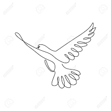 Bird In Flight Line Drawing Continuous Line Drawing Of Pigeon Bird Flying Minimalism In 2020 Continuous Line Drawing Line Drawing Abstract Line Art