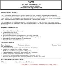 This free sample warehouse operative cv can be used as an example for your own warehouse cv / resume when applying fo work in a warehouse environment. Warehouse Operator Cv Example Learnist Org