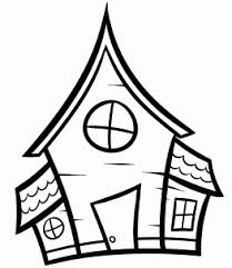 How To Draw A Haunted House For Kids Step 5 Simple House Drawing House Drawing For Kids Haunted House Drawing