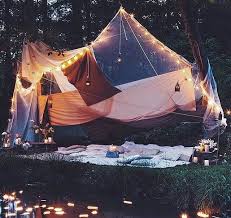 Night Time Picnic With Fairy Lights And Candles Outdoor The Great Outdoors Adventure